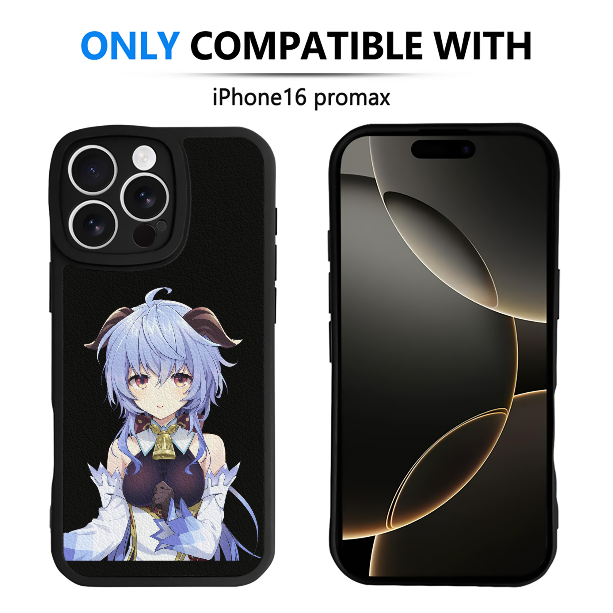 げんし神 甘雨 かんう genshin Ganyu 【iPhone 16シリーズ対応】シリコンスマホケース（レザー調） 材質：シリコン